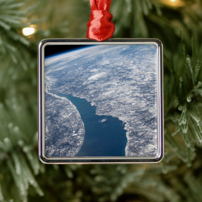 Manicouagan Crater And The St. Lawrence River Metal Ornament (Tree)