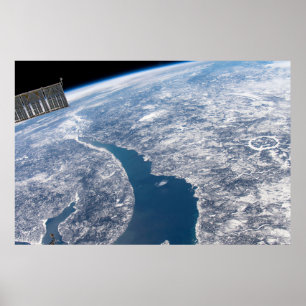 Manicouagan Crater And The St. Lawrence River Poster
