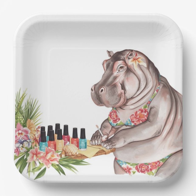 Manicure Coastal Beauty by Hippo Staff  Paper Plate (Front)