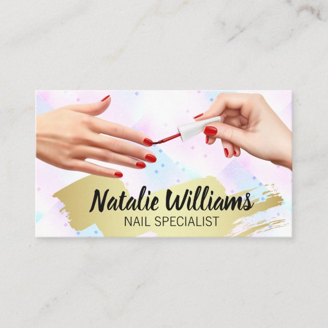 Manicure Nail Polish Hands Business Card (Front)