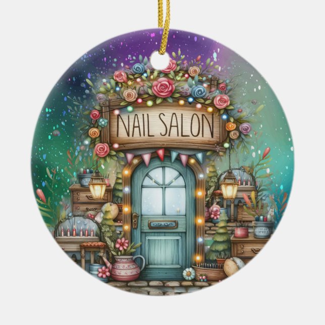 Manicure Nail Salon  Ceramic Ornament (Front)