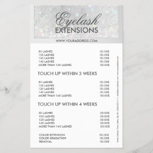 Manicure Nail Salon Snow Glitter Star Price List Flyer