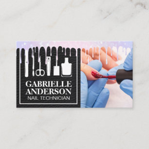 Manicure Nails Painted   Nail Polish Drip Business Card