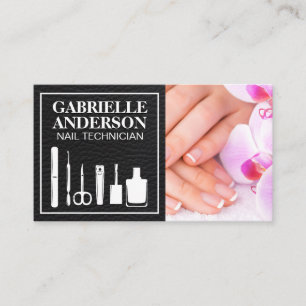 Manicure Nails Painted   Nail Salon Flowers Business Card