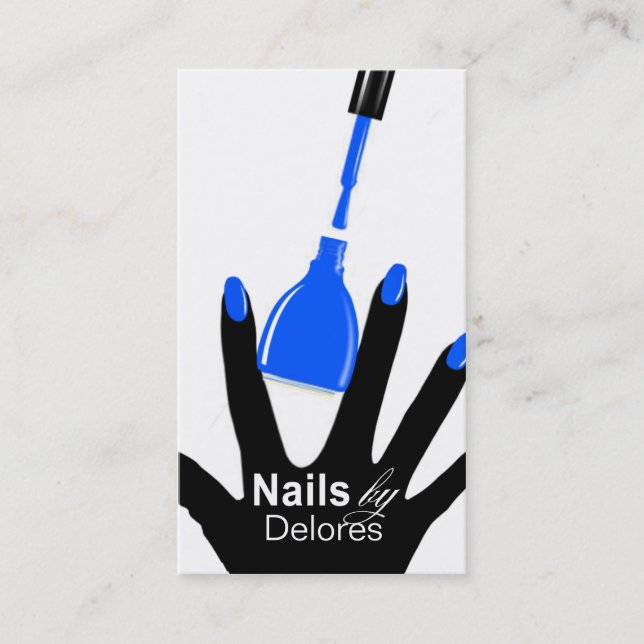 MANICURE PEDICURE Nail Salon blue Business Card (Front)