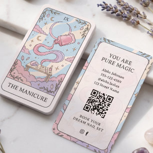 Manicure  Pink Celestial QR Code Business Card