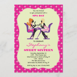 Manicure Spa Sweet Sixteen Invitation