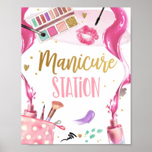 Manicure Station Spa Party Makeup Glamour Girl Poster