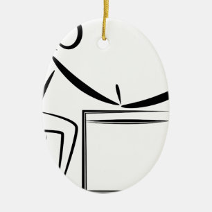 Manicure Stick Figure Drawing Ceramic Ornament