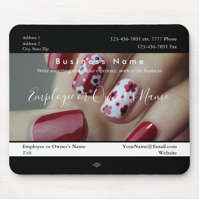 Manicured Nails Promo Business Photo Mousepad (Front)