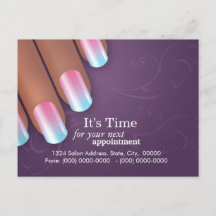 Manicurist Appointment Reminder Postcarrd Announcement Postcard