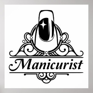 Manicurist at Work Poster