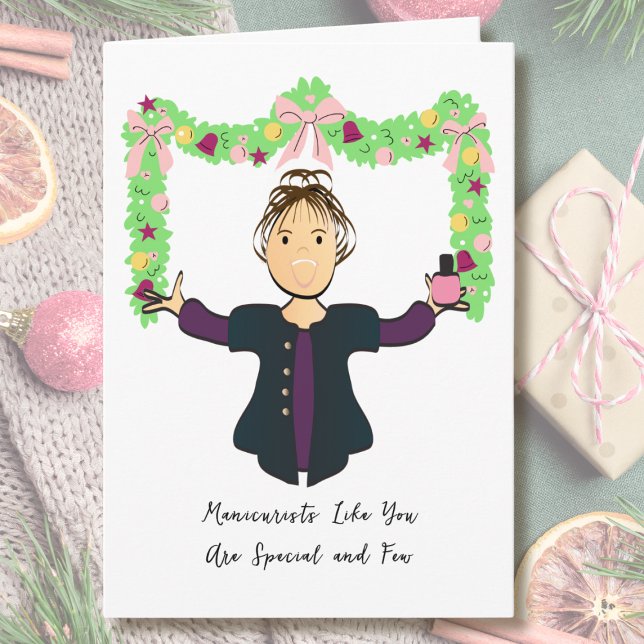 Manicurist Cartoon Funny Thank You from Customer Card (Creator Uploaded)