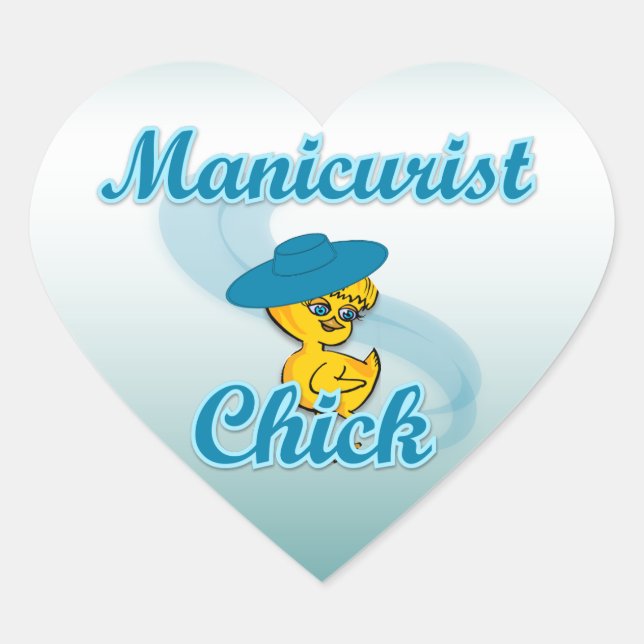 Manicurist Chick #3 Heart Sticker (Front)