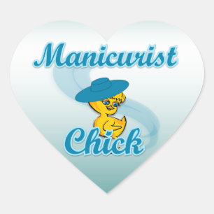 Manicurist Chick #3 Heart Sticker