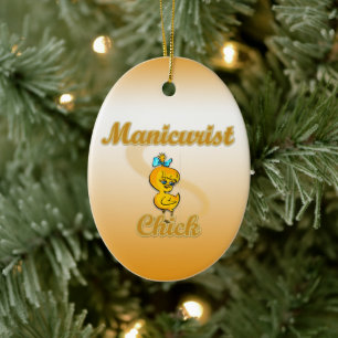 Manicurist Chick Ceramic Tree Decoration