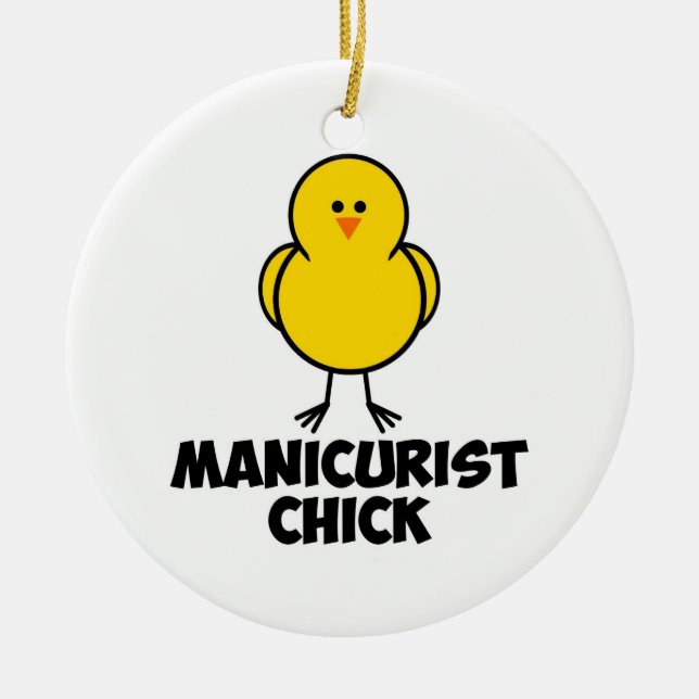 Manicurist Chick Ceramic Tree Decoration (Front)