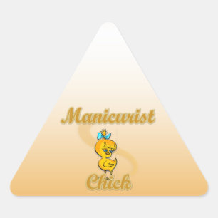 Manicurist Chick Triangle Sticker