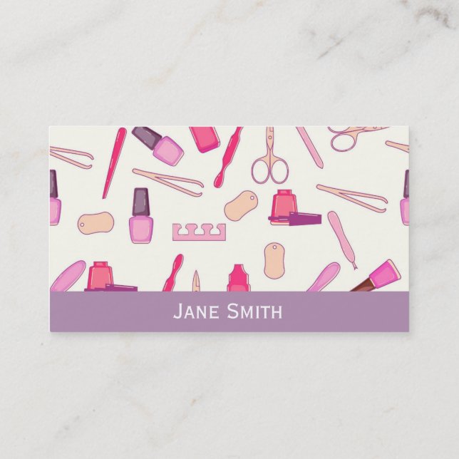Manicurist, Nail Artist, Nail Technician freelance Business Card (Back)