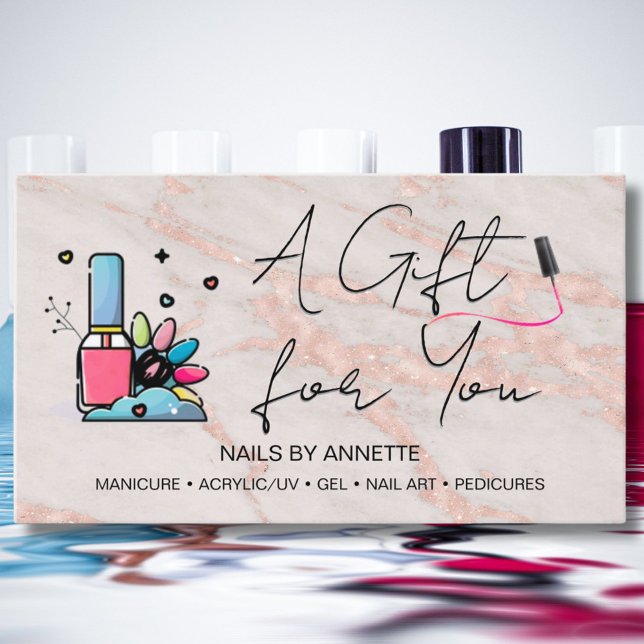 Manicurist Nail Tech Rose Marble Gift Certificate  (Creator Uploaded)