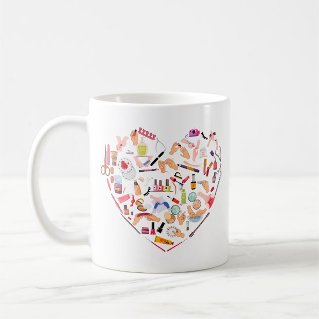 Manicurist Nail Technician Tool Heart Coffee Mug (Left)