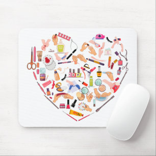 Manicurist Nail Technician Tool Heart Mouse Pad