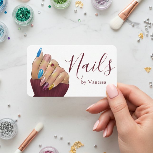 Manicurist Style Contemporary Nail Artist Business Card (Creator Uploaded)