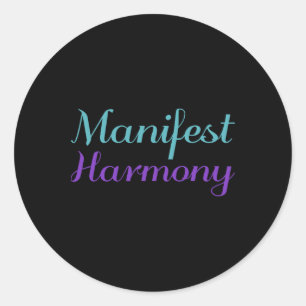 Manifest Harmony Purple Suicide Prevention Awarene Classic Round Sticker