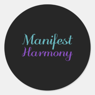 Manifest Harmony Purple Suicide Prevention Awarene Classic Round Sticker