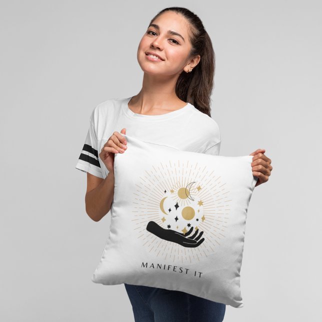 Manifest It Manifestation Celestial Affirmation  Cushion (Creator Uploaded)