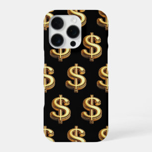 Manifest Money Gold Dollar Sign Bling iPhone 16 Pro Case