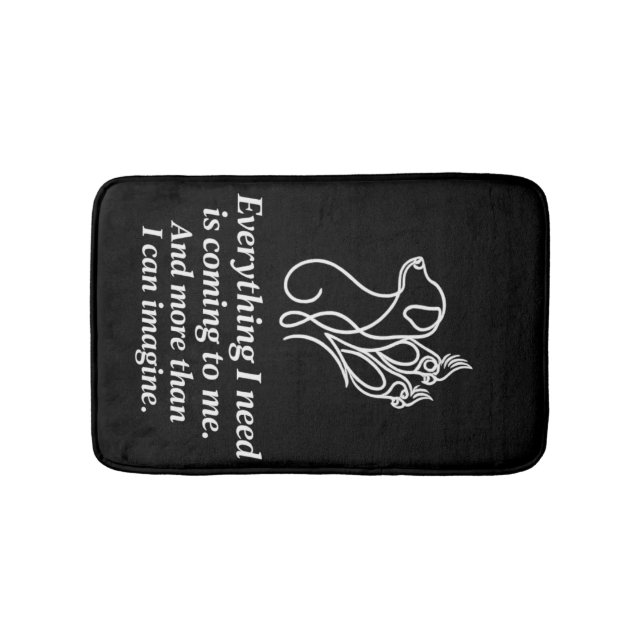 Manifestation Affirmation Quote Bath Mat (Front)