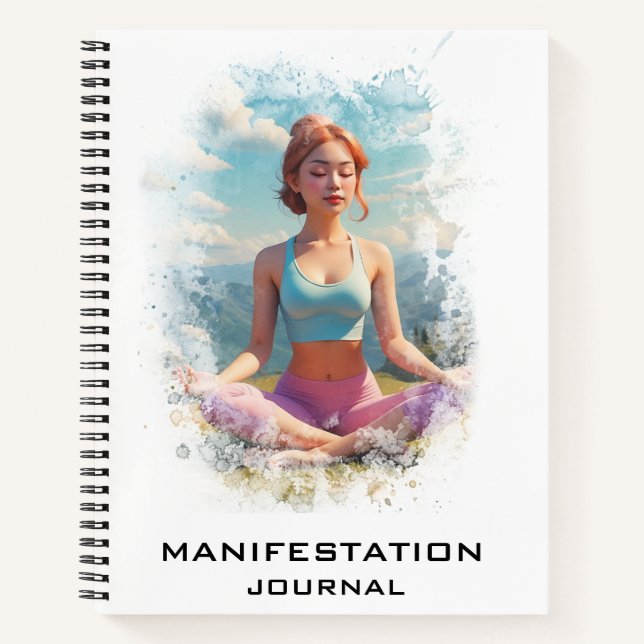 *~* Manifestation AP85 Manifesting  Yoga Lady Notebook (Front)