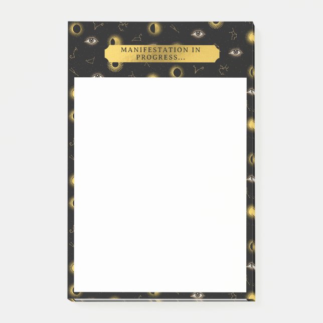 Manifestation Celestial Sun & Moon Zodiac Eye Post-it Notes (Front)