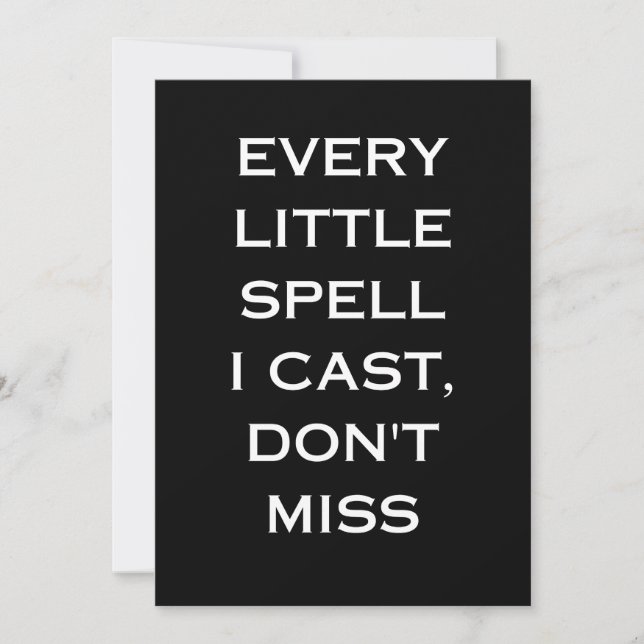 Manifestation Magic Black Quote, Minimalist Design Invitation (Front)