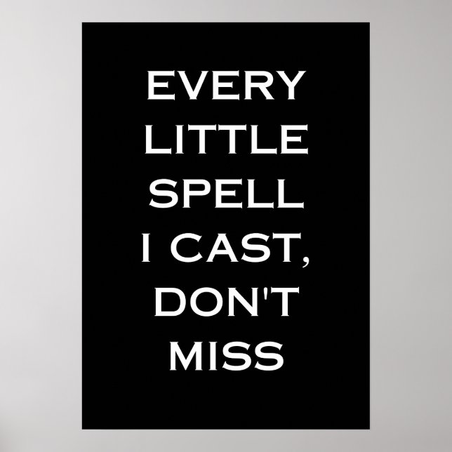 Manifestation Magic Black Quote, Minimalist Design Poster (Front)