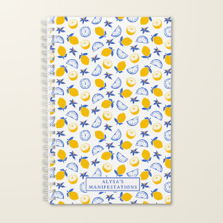 Manifestation Personalised Amalfi Lemon Pattern Notebook