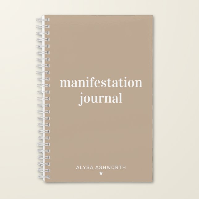 Manifestation Personalised Minimalist Neutral Notebook (Creator Uploaded)