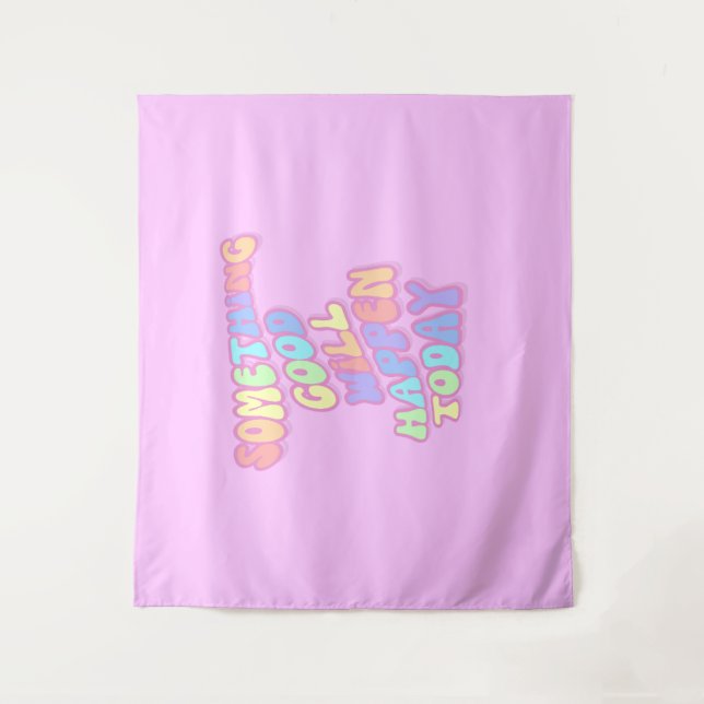 Manifestation, Pink, Preppy, Good Things Tapestry (Front)