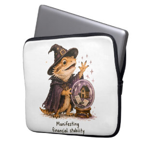 Manifesting Financial Stability Bearded Dragon Art Laptop Sleeve