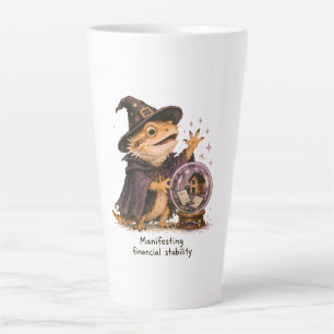 Manifesting Financial Stability Bearded Dragon Art Latte Mug