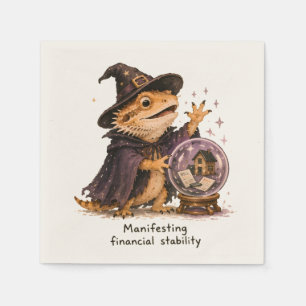 Manifesting Financial Stability Bearded Dragon Art Napkin