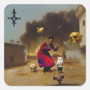 Manifesting Intention Occult Dark Witchy AI Art Square Sticker