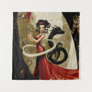 Manifesting Intention Occult Dark Witchy AI Art Tapestry
