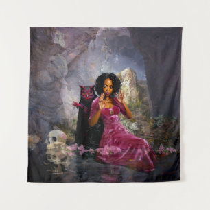 Manifesting Intention Occult Dark Witchy AI Art Tapestry