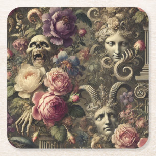 Manifesting Mythos – Gothic Victorian Square Paper Coaster