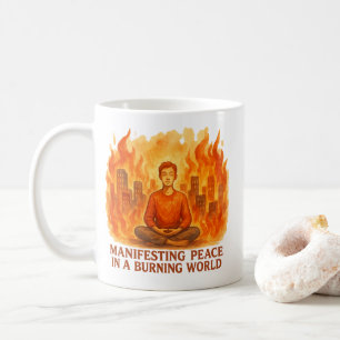 Manifesting Peace In A Burning World - Meditation Coffee Mug