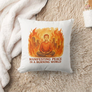 Manifesting Peace In A Burning World - Meditation Cushion