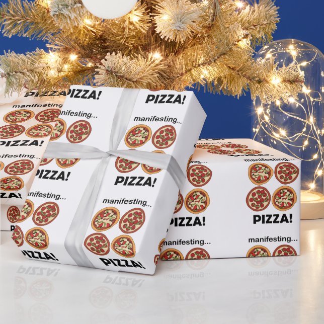Manifesting Pizza Party Wrapping Paper (Holidays)