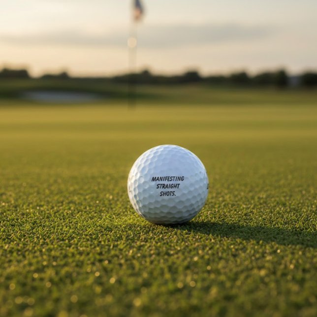"Manifesting Straight Shots" Mindset Humor Gift  Golf Balls (Creator Uploaded)